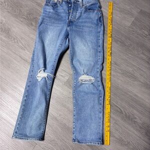 Levi's Light Blue Distressed Straight-Leg Jeans